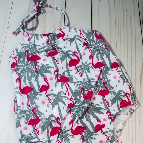 Fugimei 2T Flamingo & Palm Tree Swimsuit - Picture 1 of 6